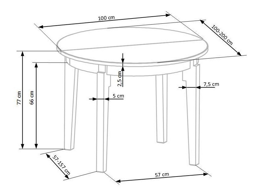 Galds Houston 785 (Medus ozols)