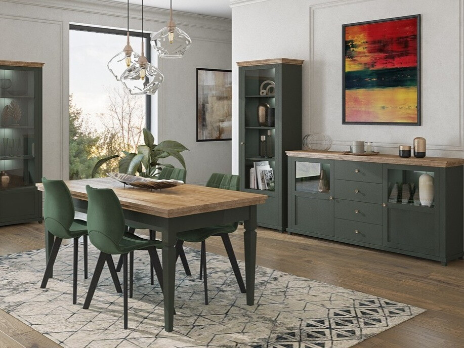 Стеллаж Tolnue 101 (Темно-зеленый + Дуб лефкас)