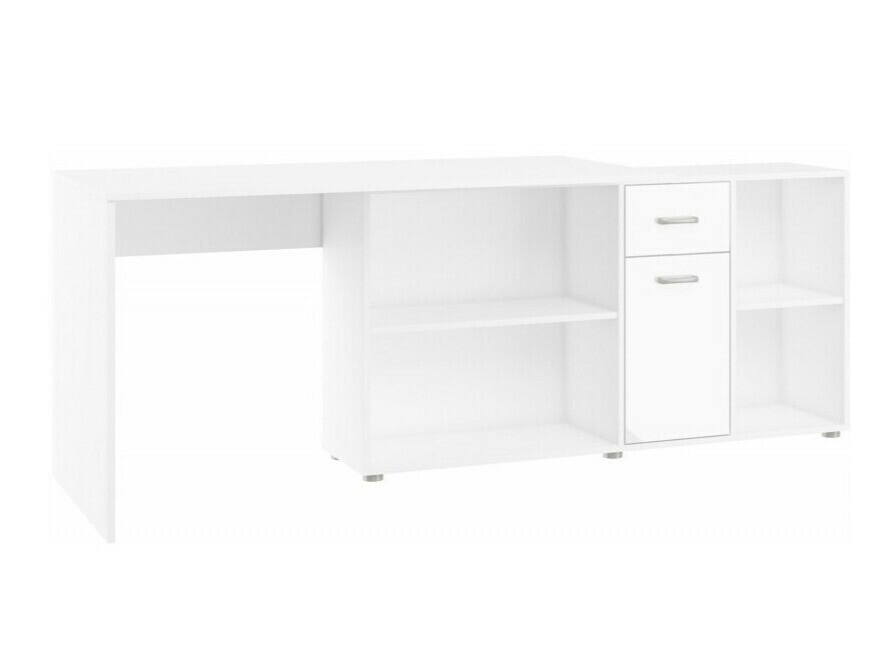 Stūra rakstāmgalds Gilroy 113 (Balts + Glancēts balts)