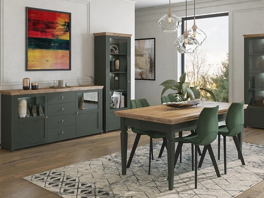 Galds Tolnue 107 (Tumši zaļš + Lefkas ozols)