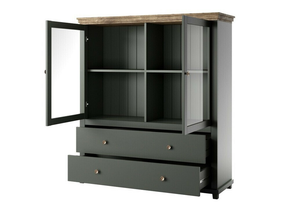 Kомод Tolnue 105 (Темно-зеленый + Дуб лефкас)