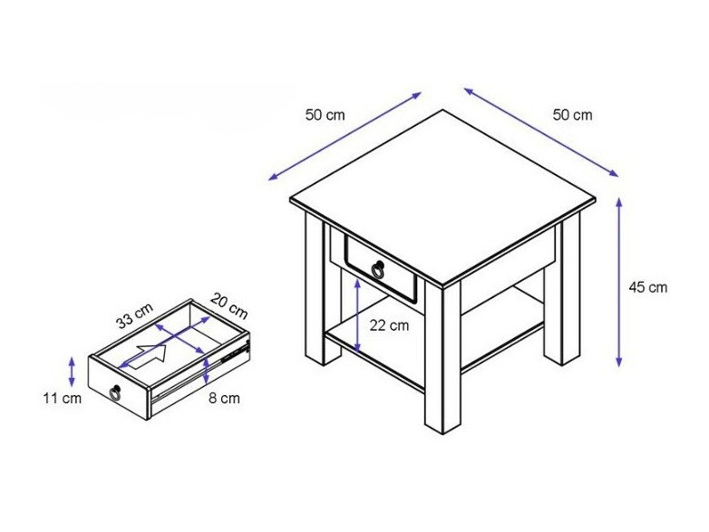 Кофейный столик Denton 121 (Белый + Медовый дуб)