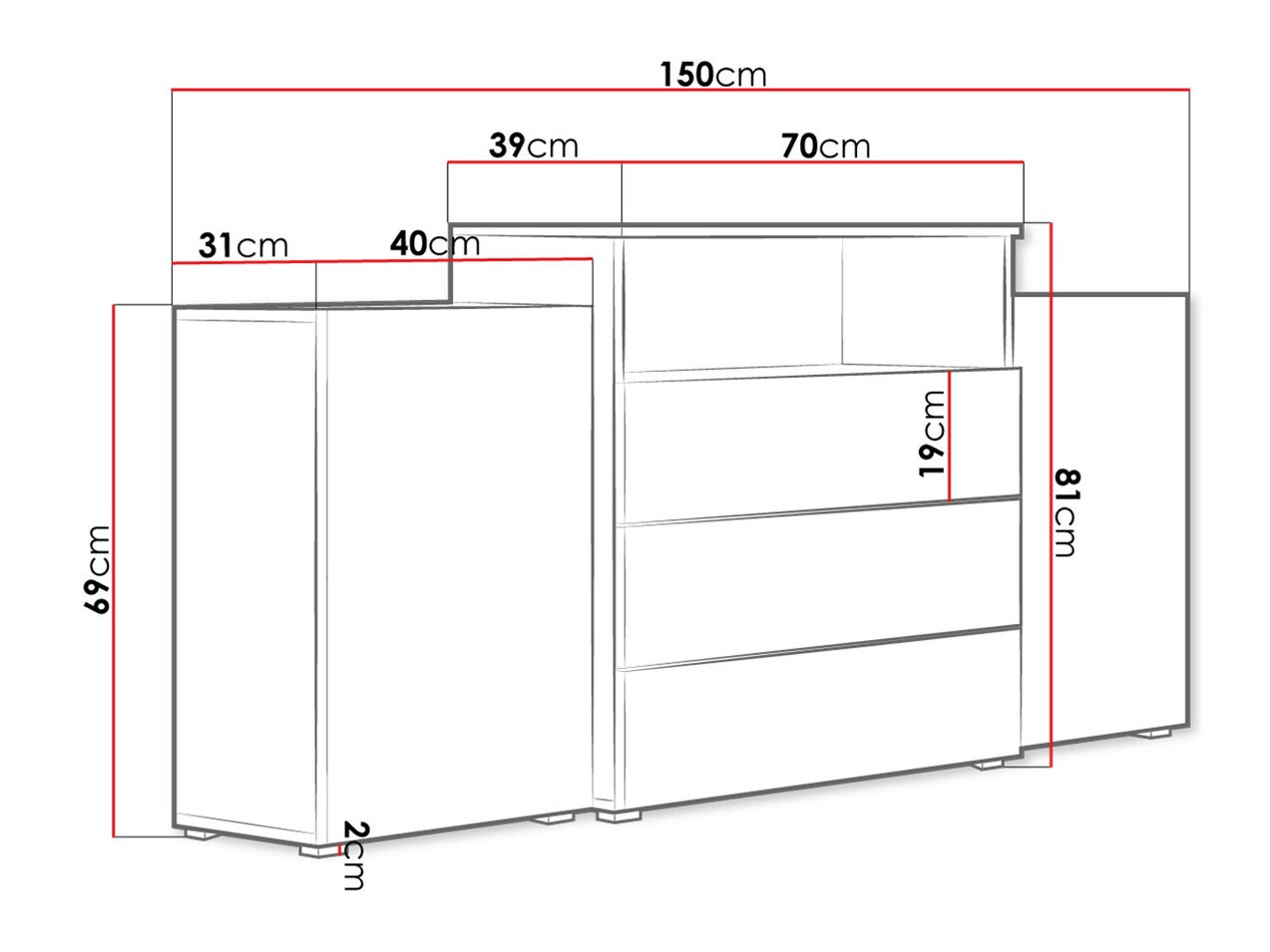 Kомод Sarasota 127 (Дуб вотан)