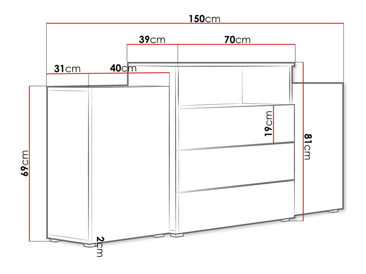 Kомод Sarasota 127 (Дуб вотан)