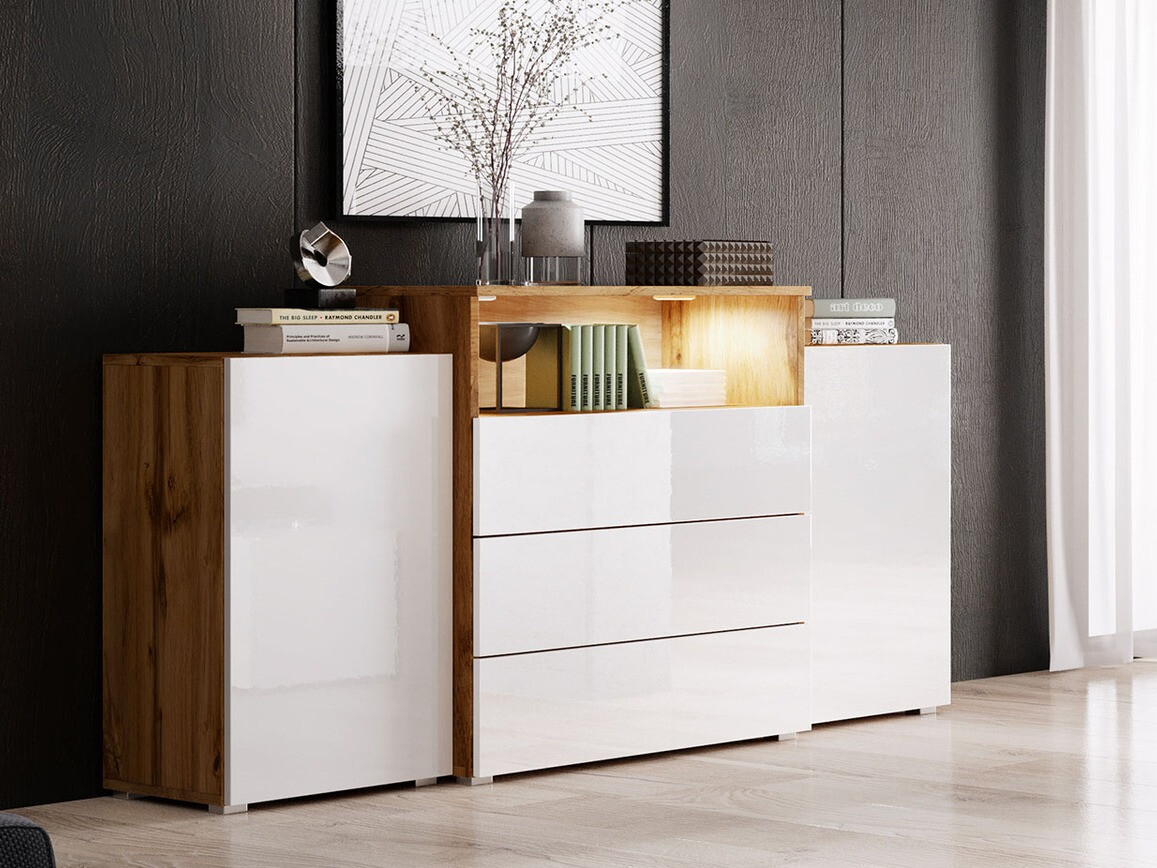 Kumode Sarasota 127 (Votan ozols + Glancēts balts)