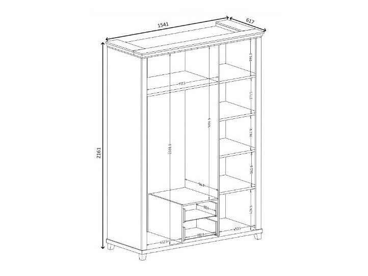 Шкаф Tolnue 114 (Темно-зеленый + Дуб лефкас)