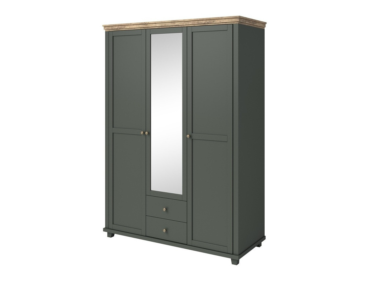 Skapis Tolnue 114 (Tumši zaļš + Lefkas ozols)