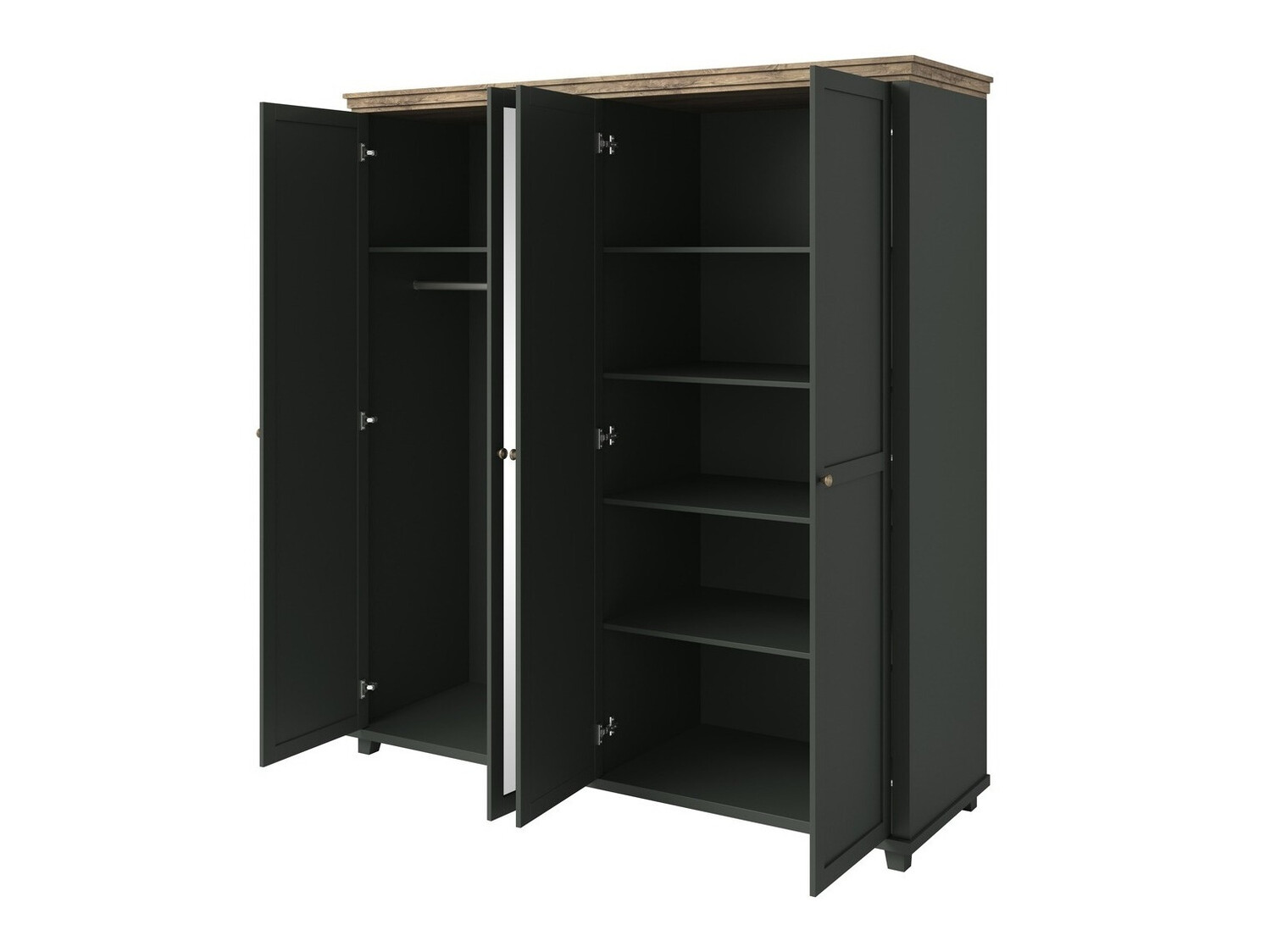 Skapis Tolnue 115 (Tumši zaļš + Lefkas ozols)