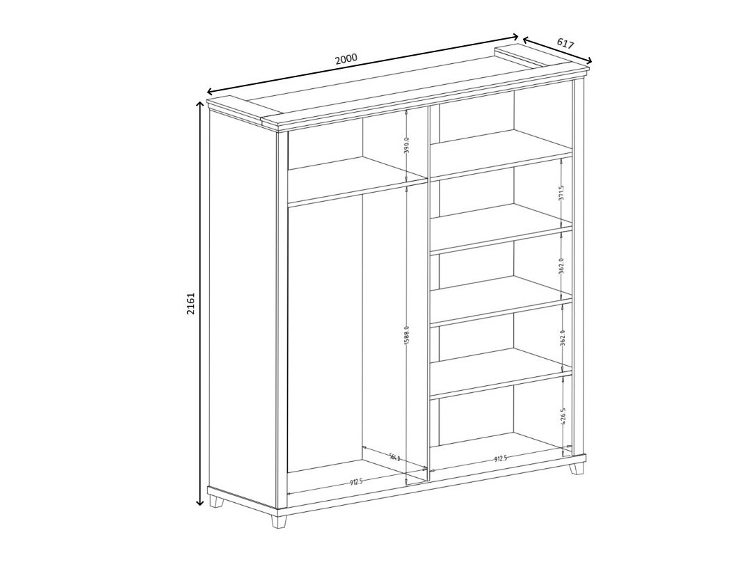 Skapis Tolnue 115 (Tumši zaļš + Lefkas ozols)