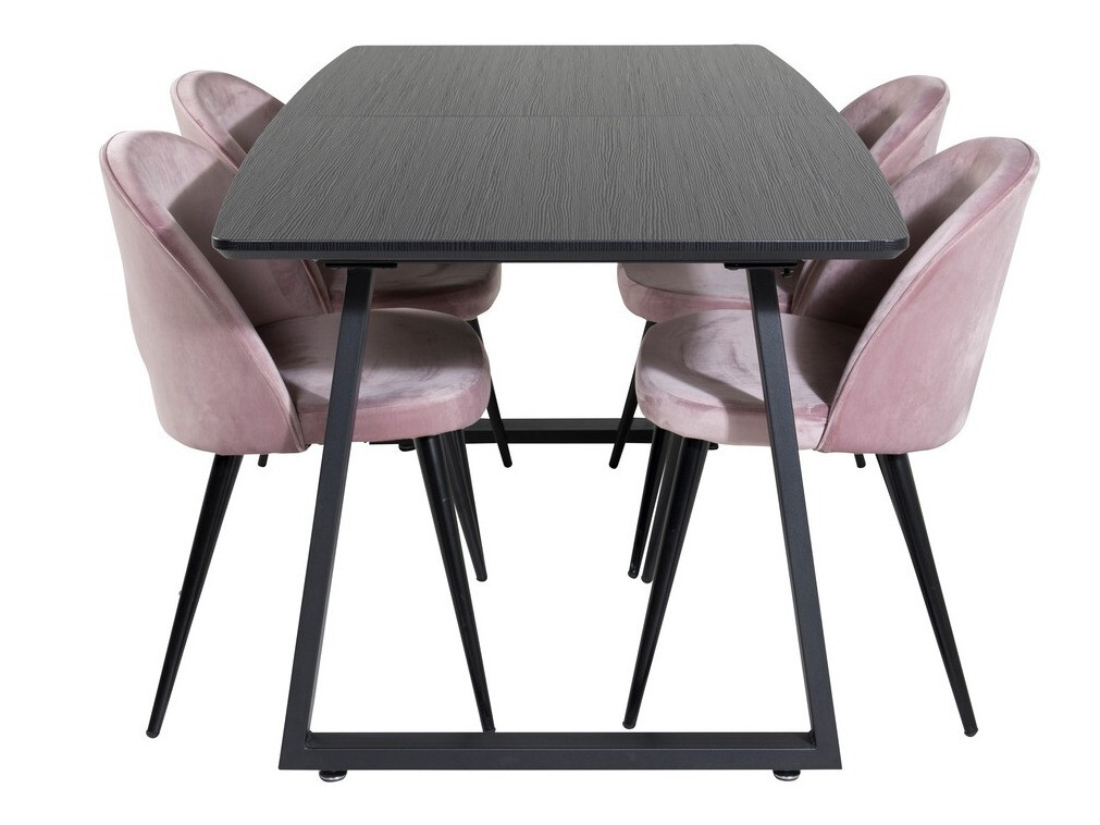 Ēdamistabas komplekts Dallas 1609 (Tumši rozā + Melns)