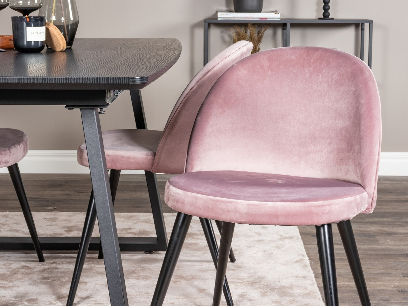 Обеденный гарнитур Dallas 1609 (Розовый + Чёрный)