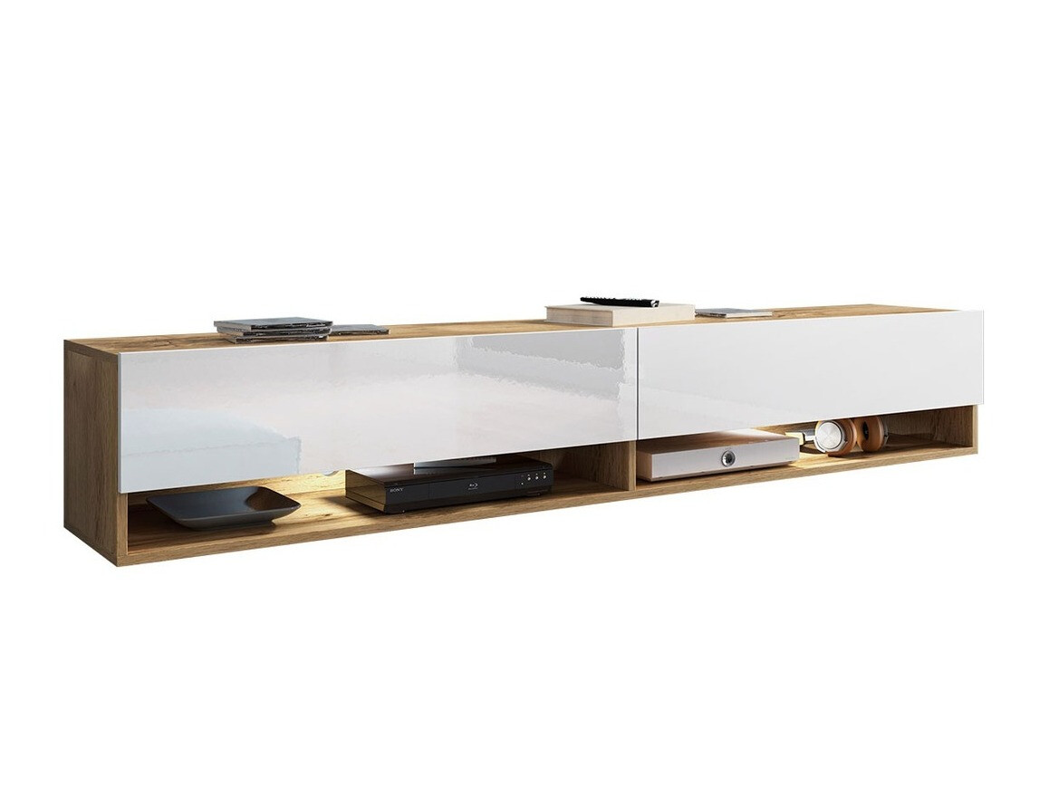 TV galds Sarasota 119 (Votan ozols + Glancēts balts)