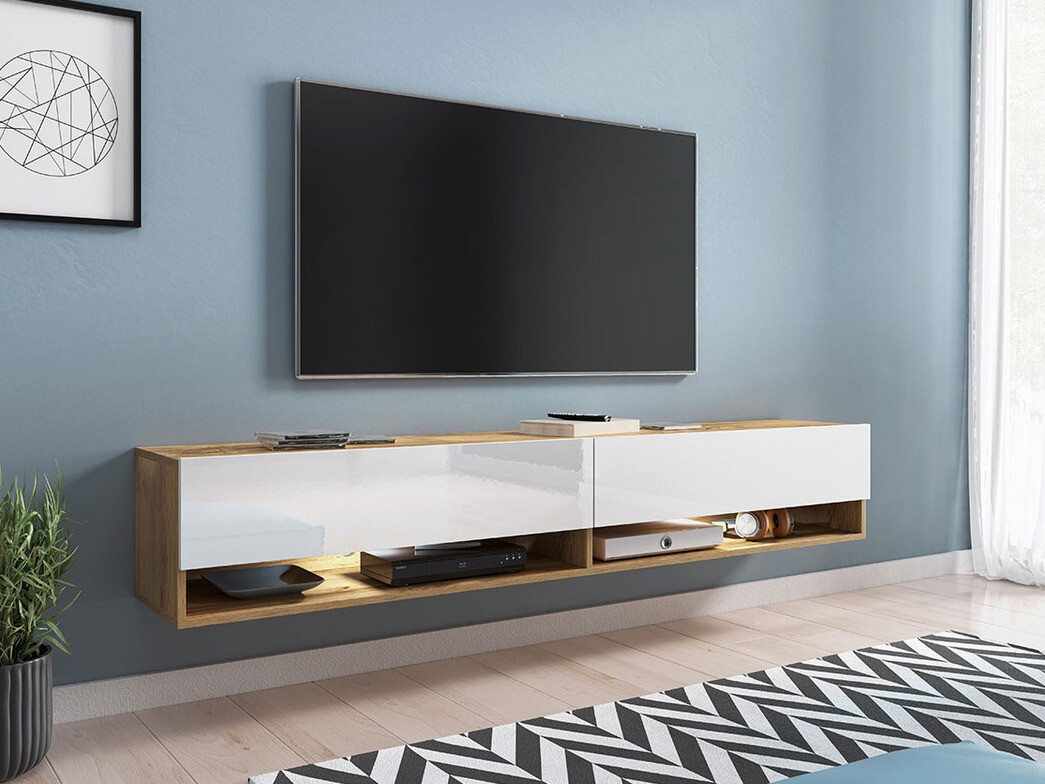 TV galds Sarasota 119 (Votan ozols + Glancēts balts)