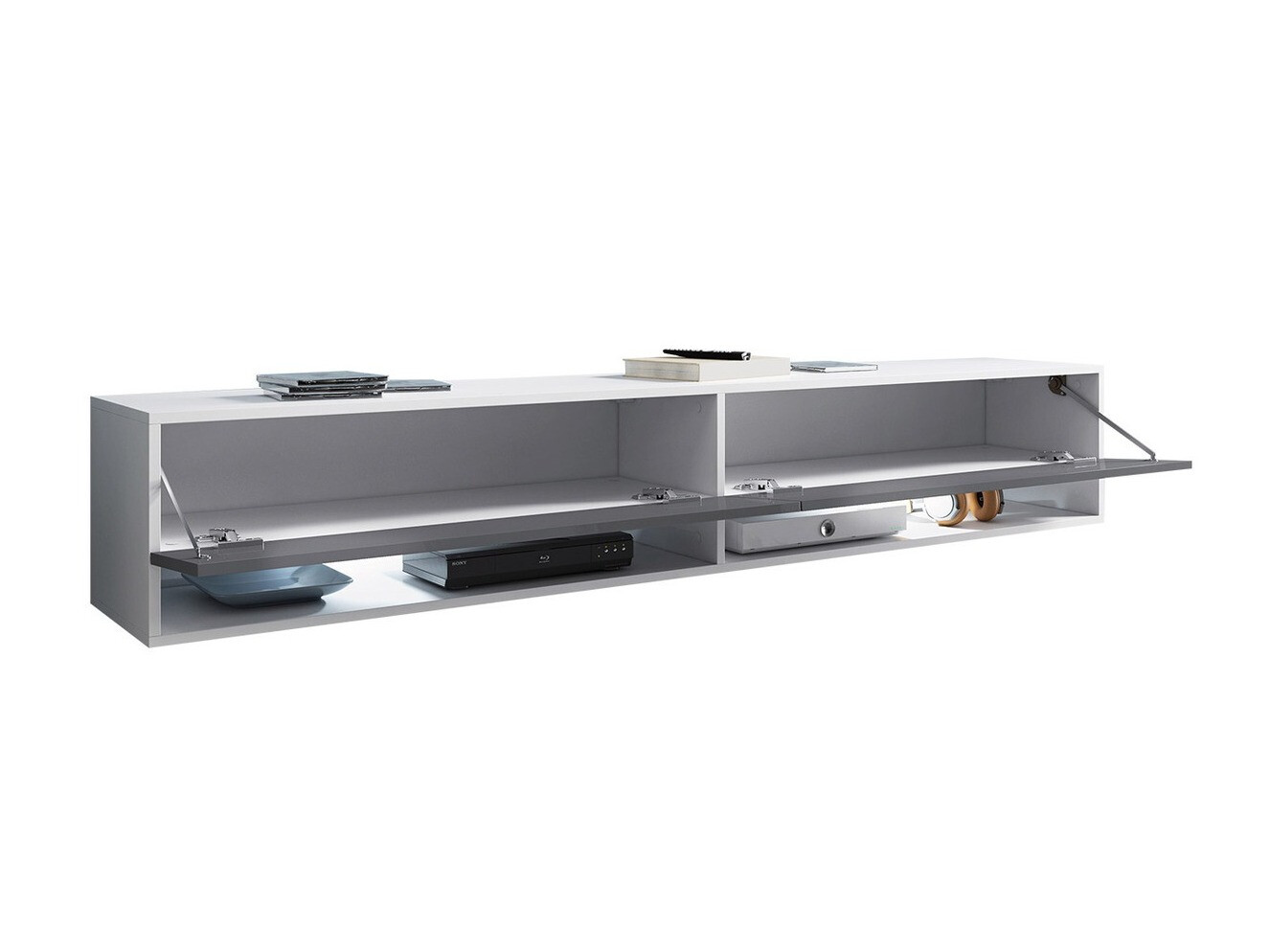 ТВ тумба Sarasota 119 (Дуб вотан + Глянцевый черный)