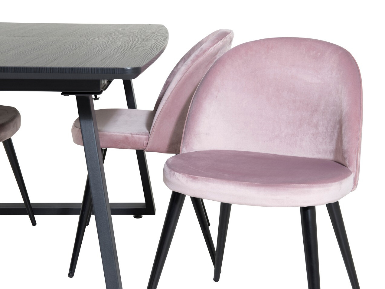 Ēdamistabas komplekts Dallas 1609 (Tumši rozā + Melns)