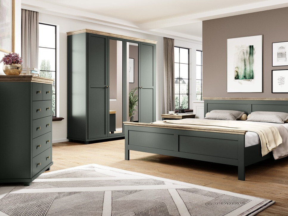 Kомод Tolnue 121 (Темно-зеленый + Дуб лефкас)