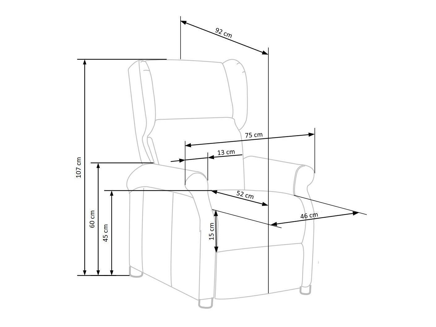 Krēsls reglainer Houston 878 (Dzeltens)