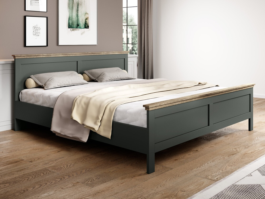 Кровать Tolnue 119 (Темно-зеленый + Дуб лефкас)