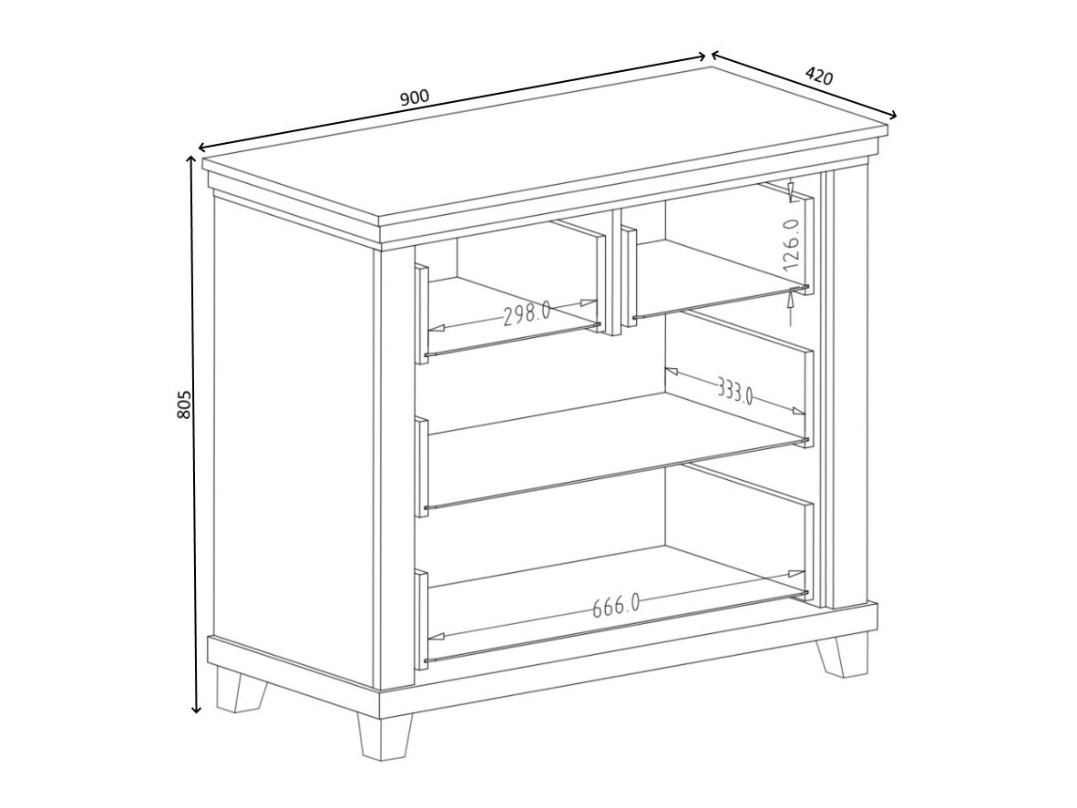 Kumode Tolnue 118 (Tumši zaļš + Lefkas ozols)