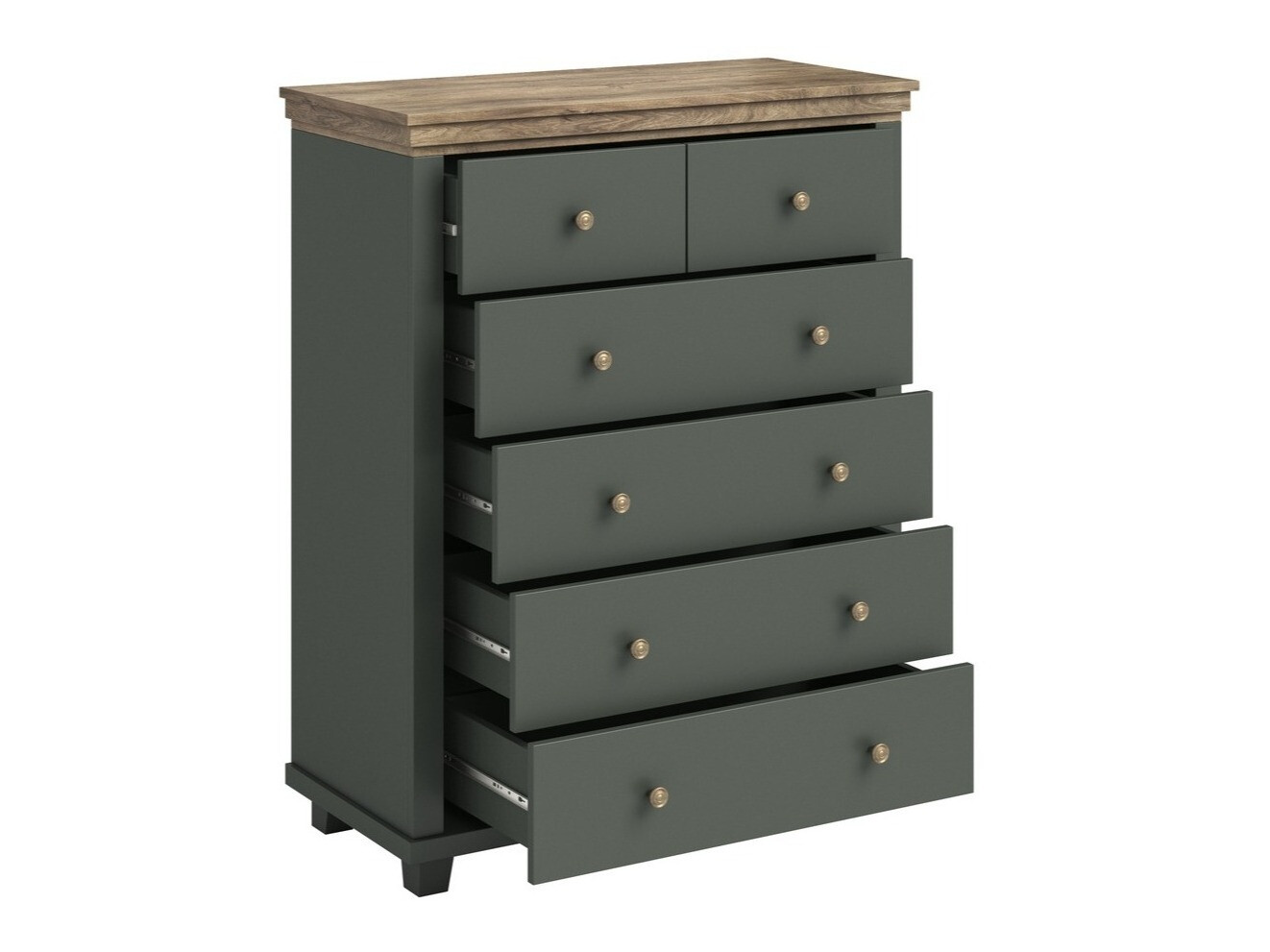 Kumode Tolnue 121 (Tumši zaļš + Lefkas ozols)