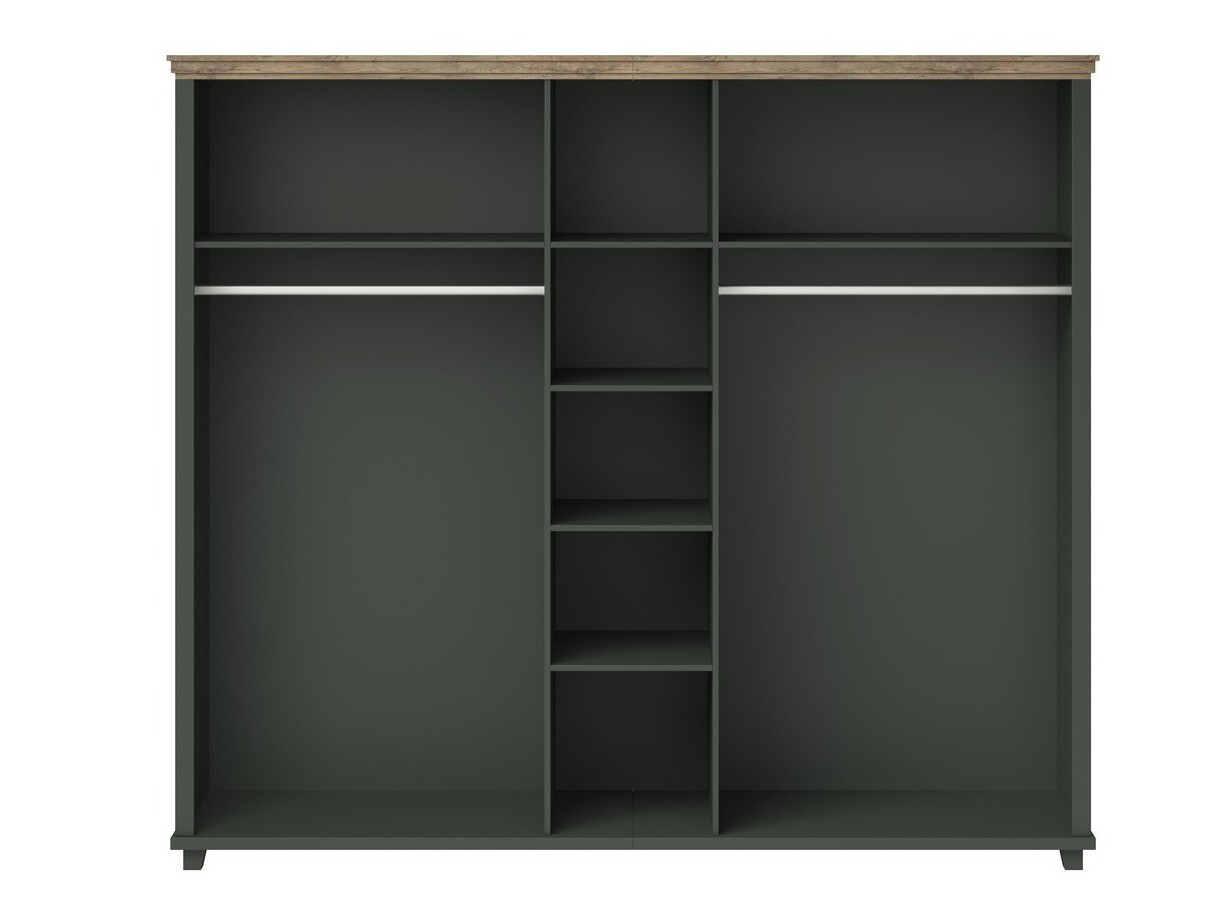 Skapis Tolnue 116 (Tumši zaļš + Lefkas ozols)