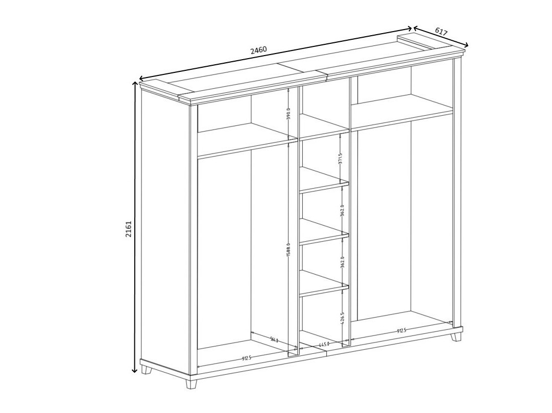 Skapis Tolnue 116 (Tumši zaļš + Lefkas ozols)