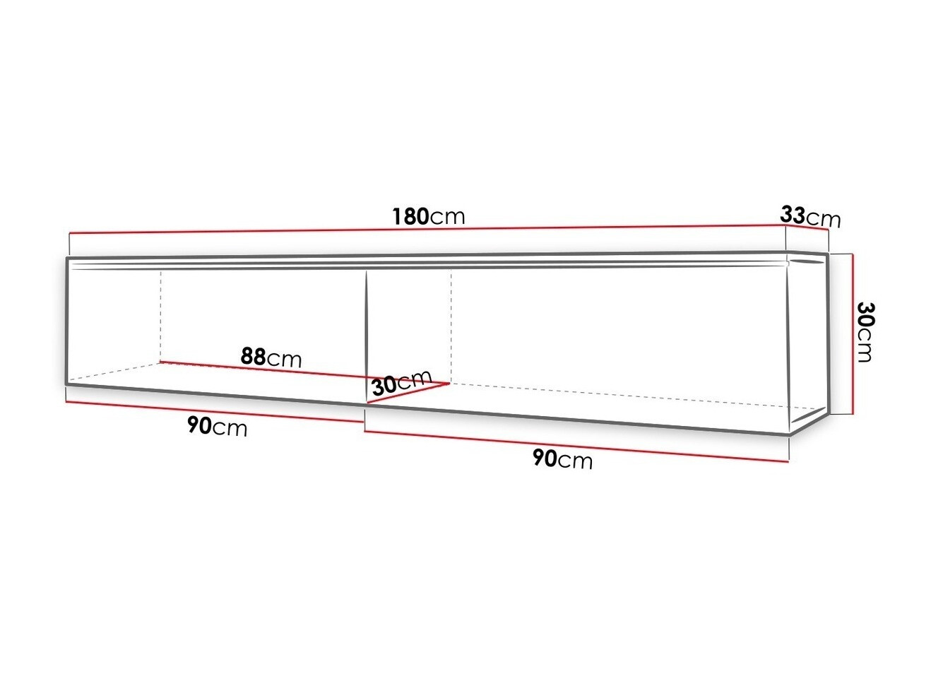 TV galds Sarasota 121 (Balts + Glancēts balts)
