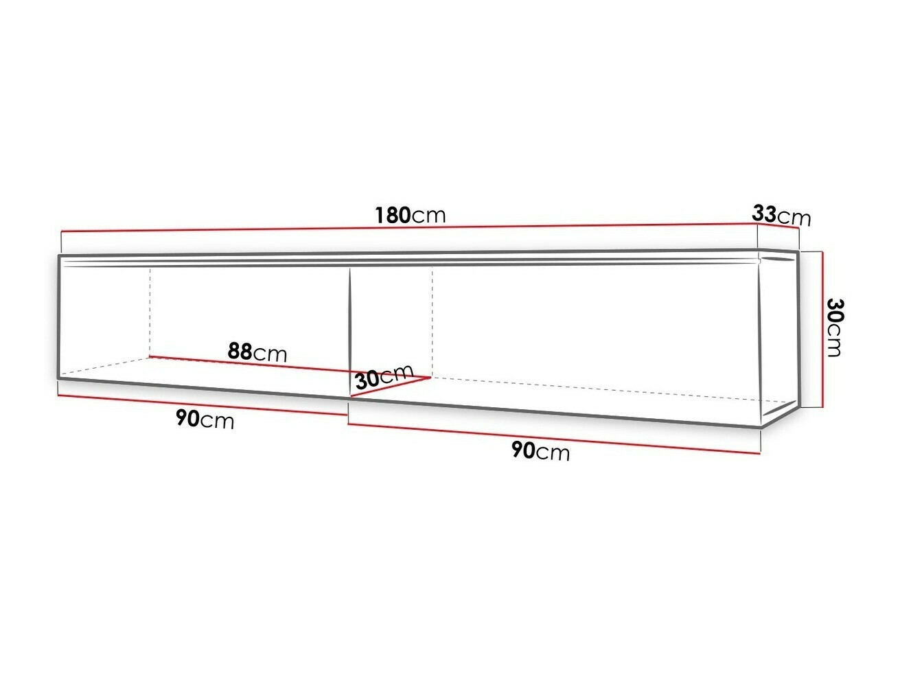 TV galds Sarasota 121 (Balts + Glancēts balts)