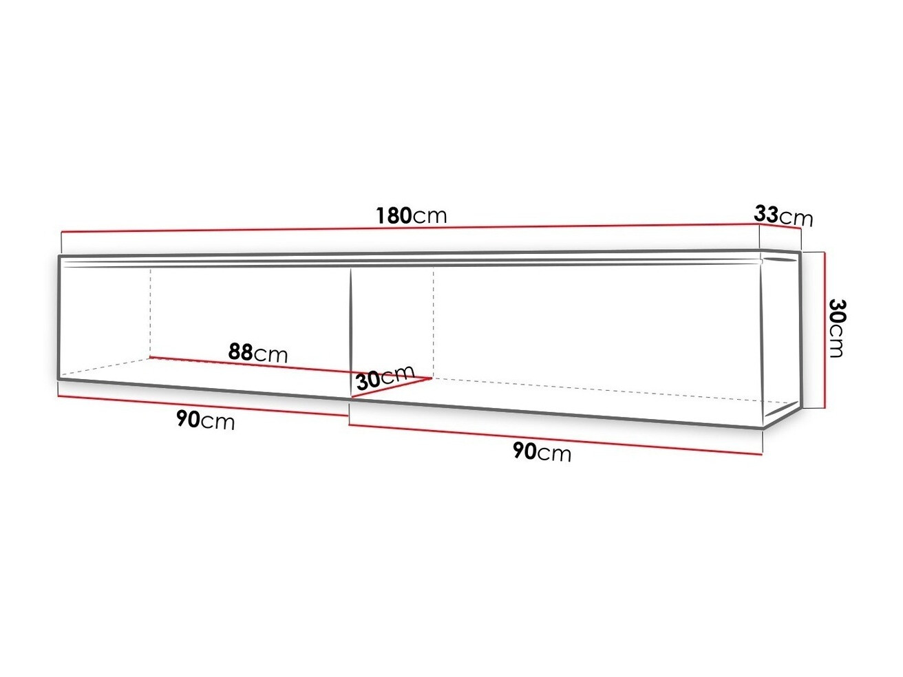 TV galds Sarasota 121 (Balts + Glancēts pelēks)