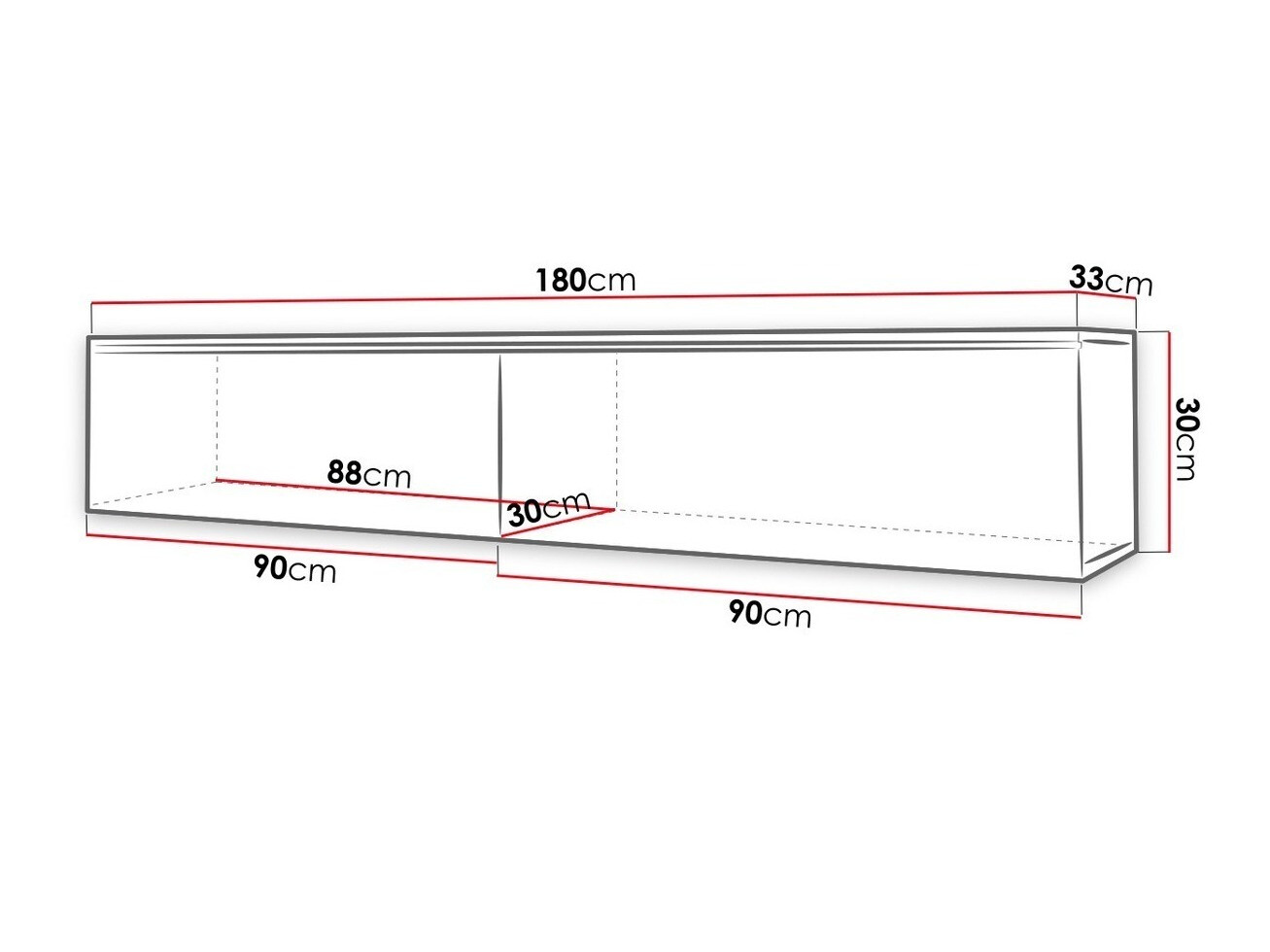 ТВ тумба Sarasota 121 (Белый + Глянцевый серый)