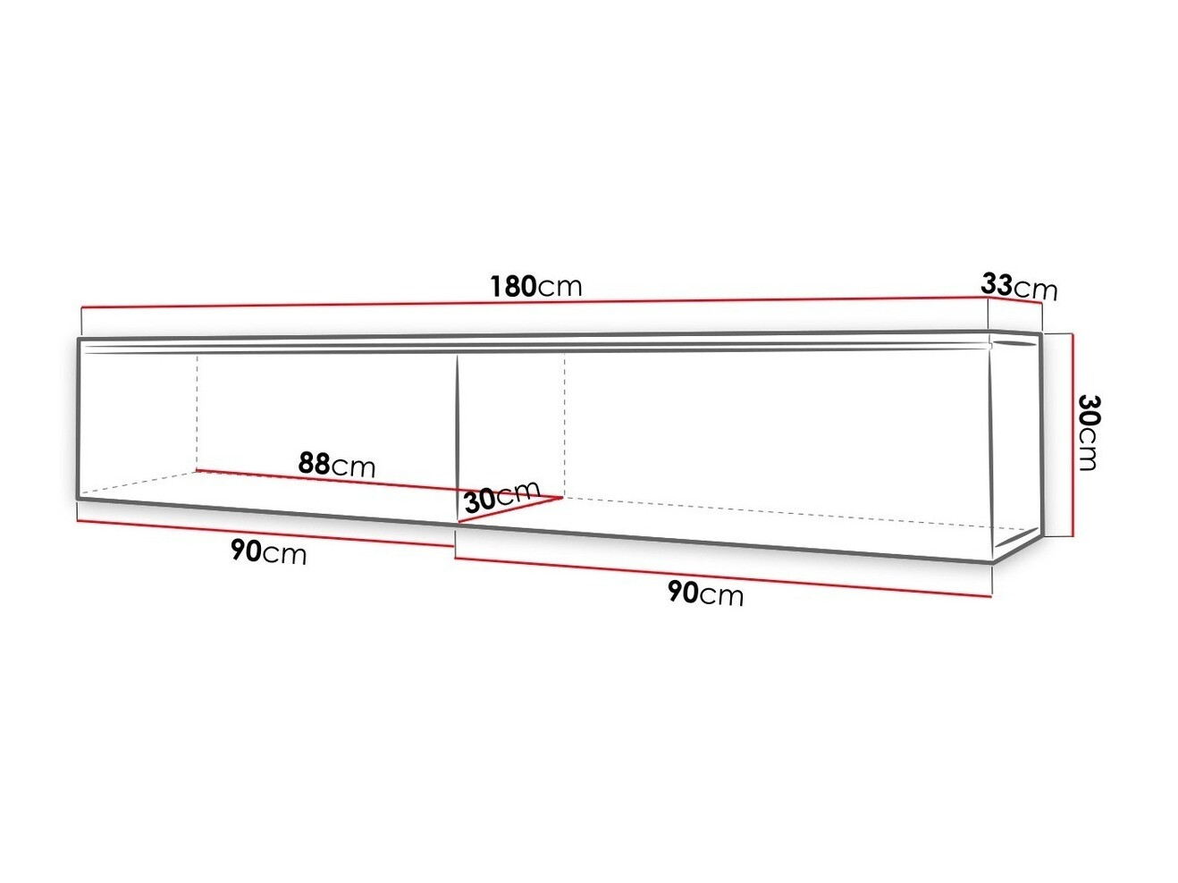 ТВ тумба Sarasota 121 (Бетон)