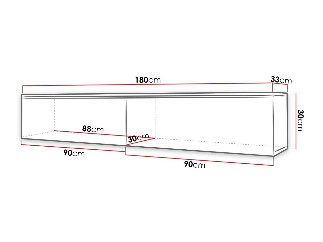 ТВ тумба Sarasota 121 (Дуб вотан + Глянцевый черный)