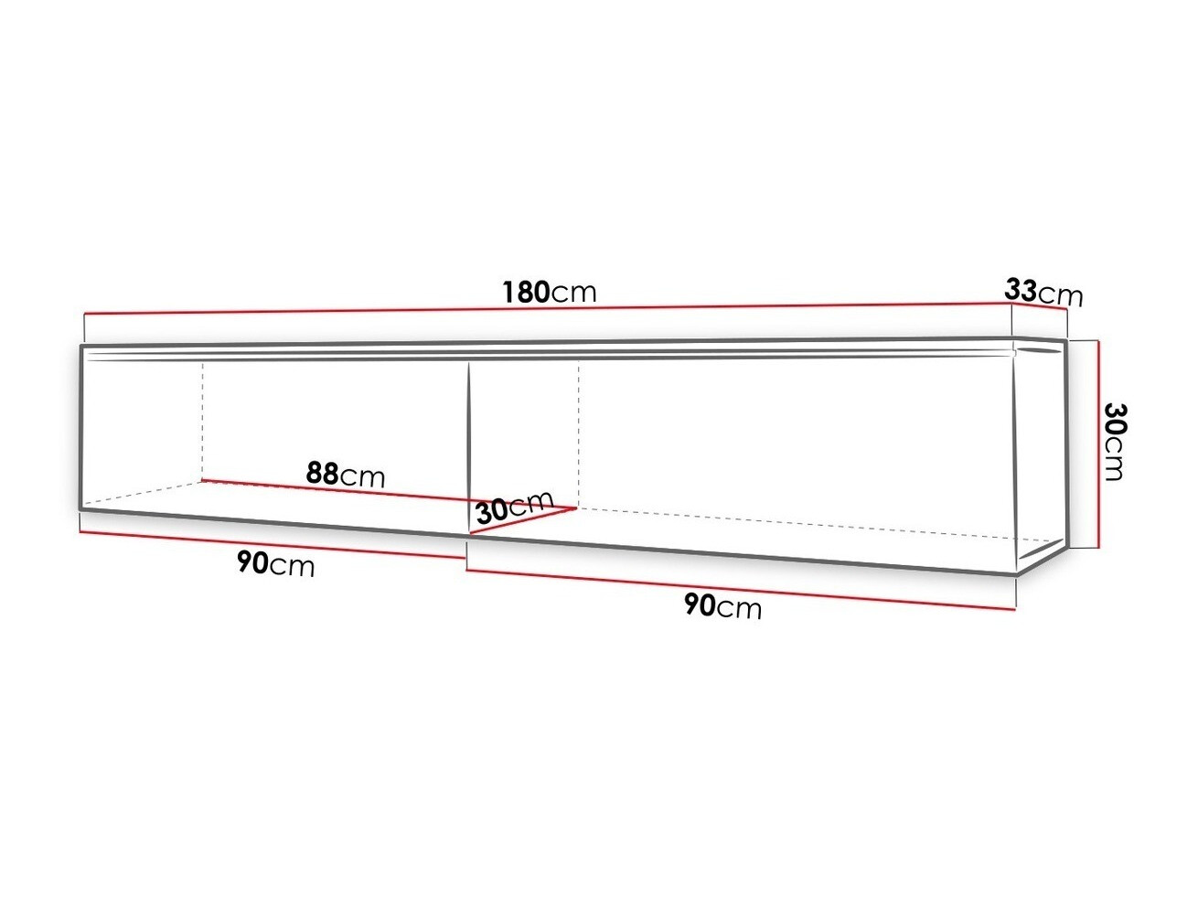 ТВ тумба Sarasota 121 (Матера серый + Глянцевый белый)
