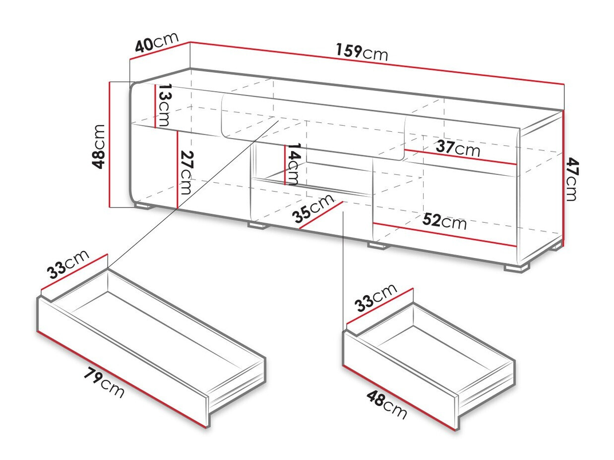 ТВ тумба Torsone 101 (Белый + Глянцевый белый + Сан Ремо дуб)