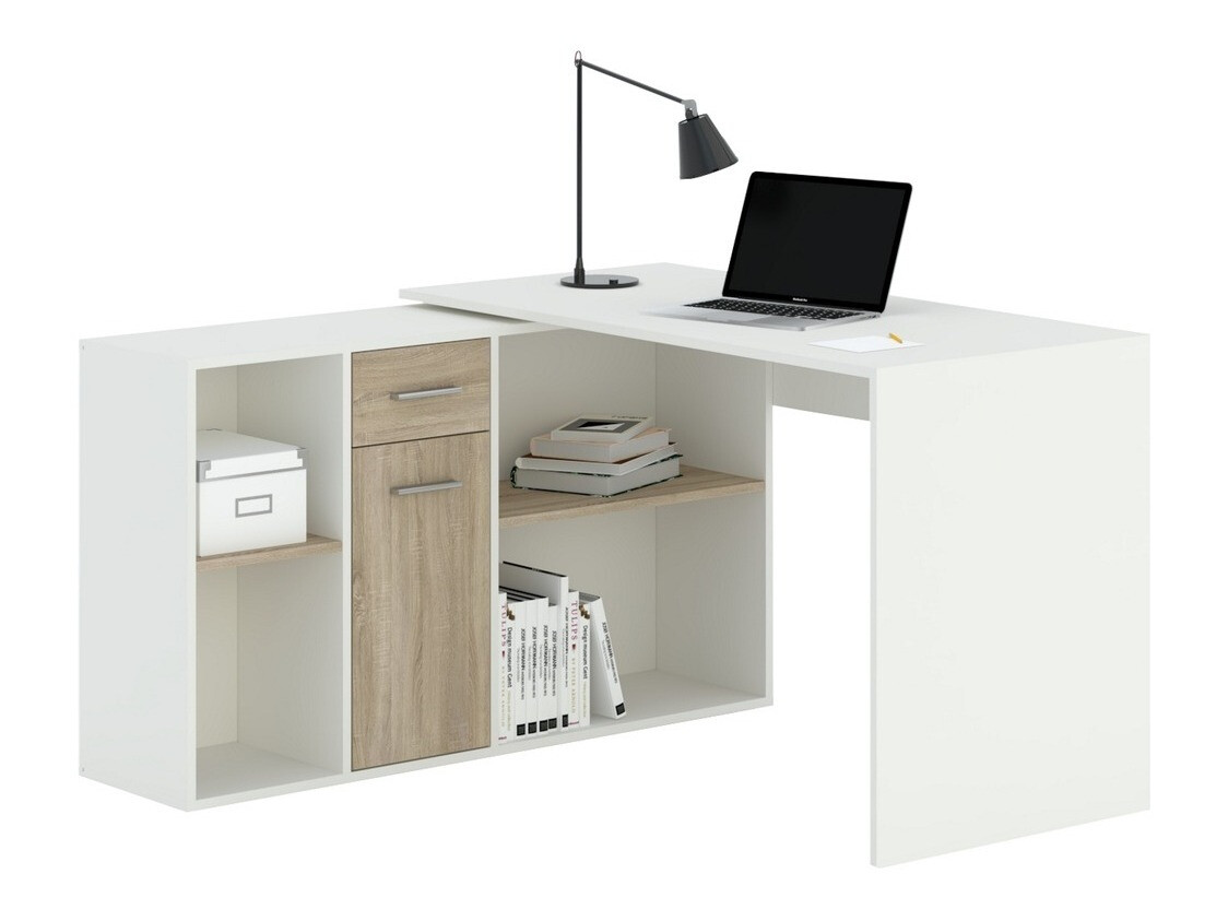 Stūra rakstāmgalds Bristol 122 (Sonomas ozols + Balts)