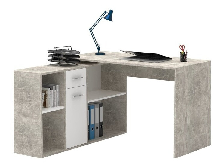 Угловой письменный стол Bristol 122 (Бетон + Белый)