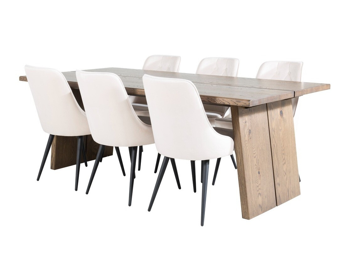 Ēdamistabas komplekts Dallas 1807 (Melns + Bēšs)