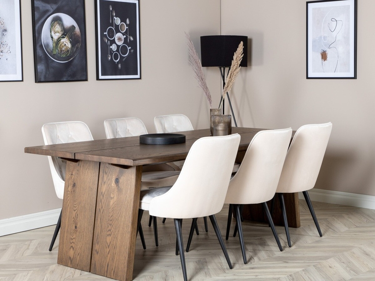 Ēdamistabas komplekts Dallas 1807 (Melns + Bēšs)