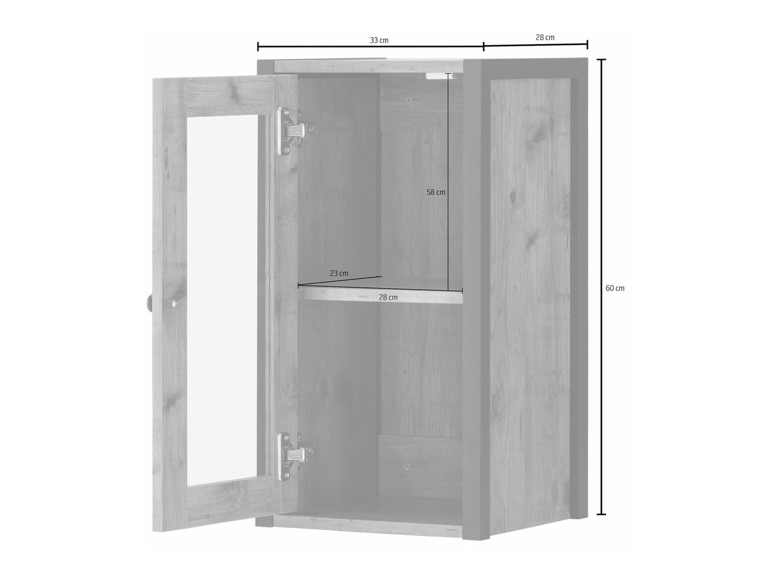 Настенный шкафчик для ванной комнаты Larnovo 118 (Чёрный + Темный дуб)