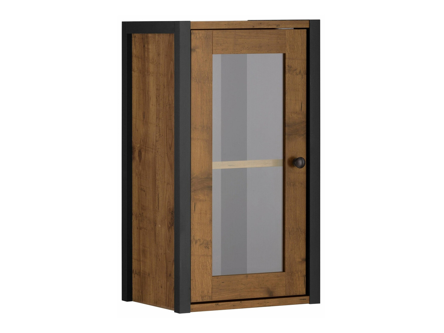 Piekarams vannas istabas skapītis Larnovo 118 (Melns + Tumšs ozols)