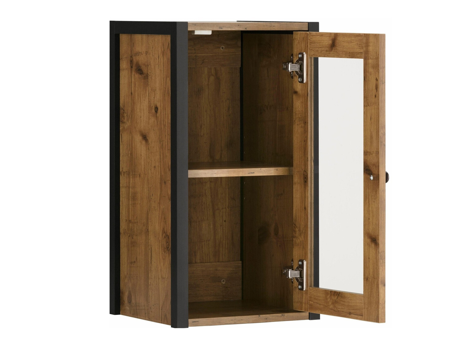 Piekarams vannas istabas skapītis Larnovo 118 (Melns + Tumšs ozols)