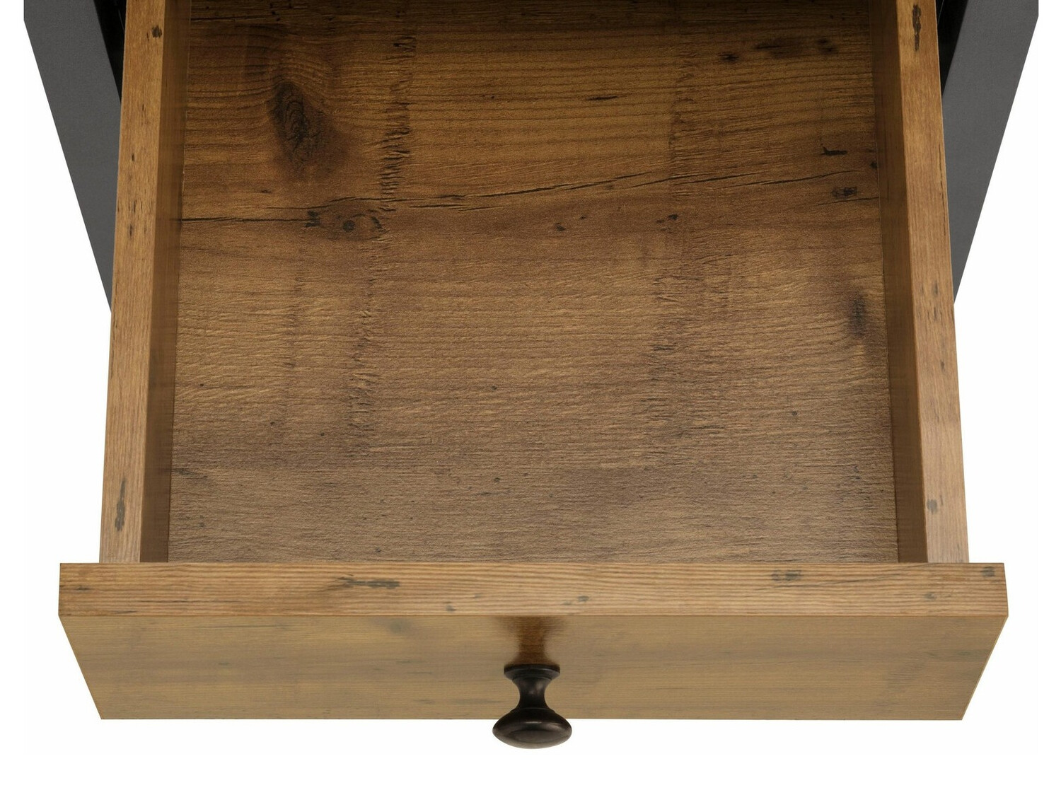 Stāvošs vannas skapītis Larnovo 112 (Tumšs ozols + Melns)