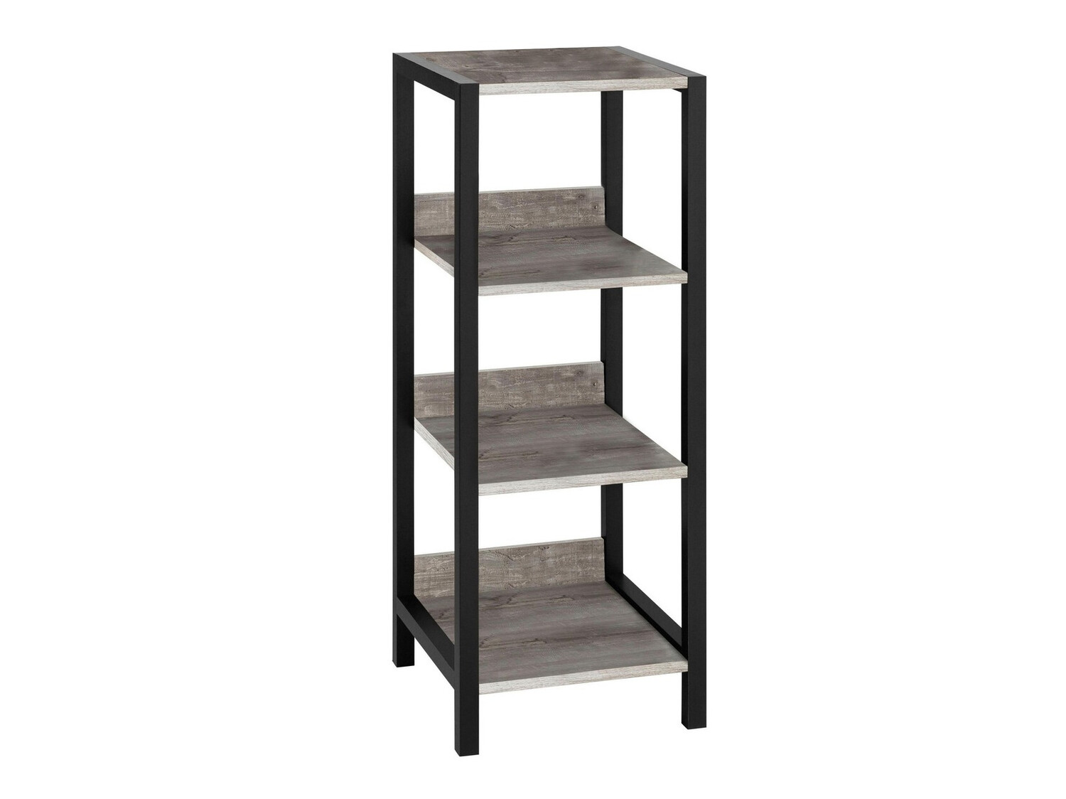 Стеллаж Larnovo 107 (Серый дуб + Чёрный)