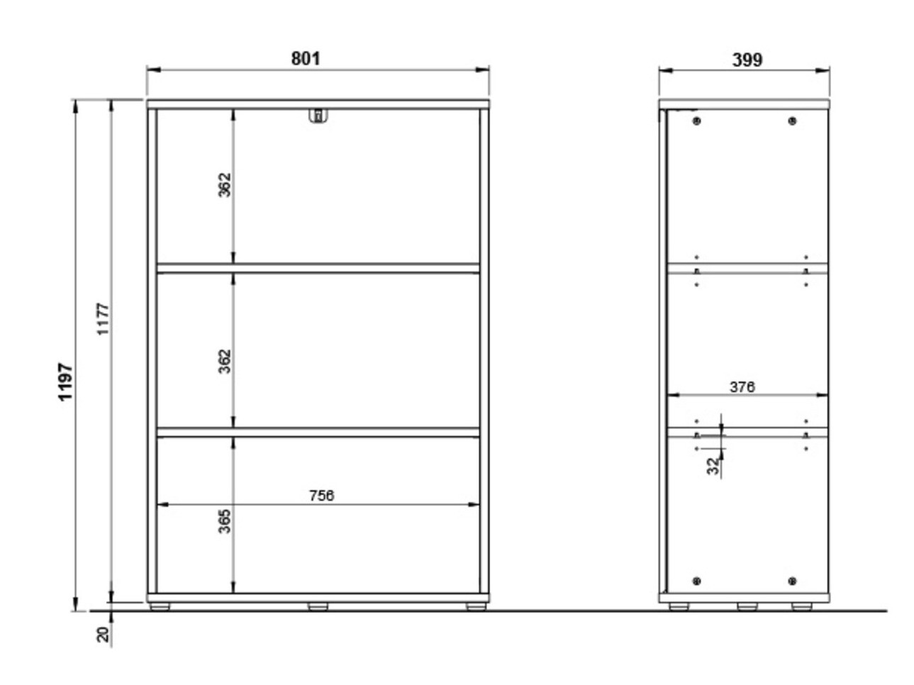 Plaukts Eliromo 101 (Grafīts + Grandson ozols)