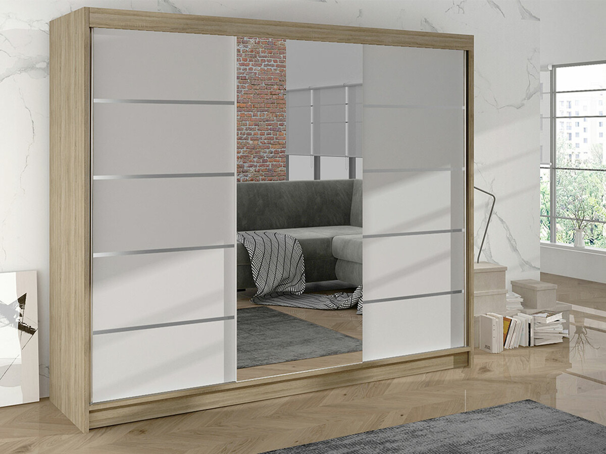 Skapis Closico Durion IV (Sonomas ozols + Balts)