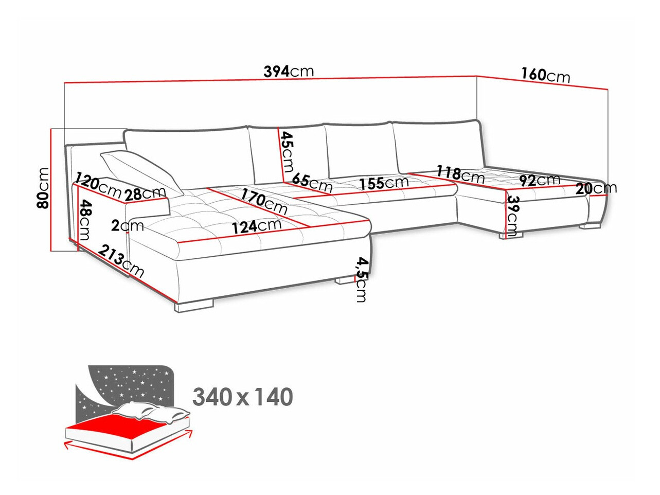 Угловой диван Comfivo 248 (Otusso 04 + Sorriso 04 + Otusso 04)
