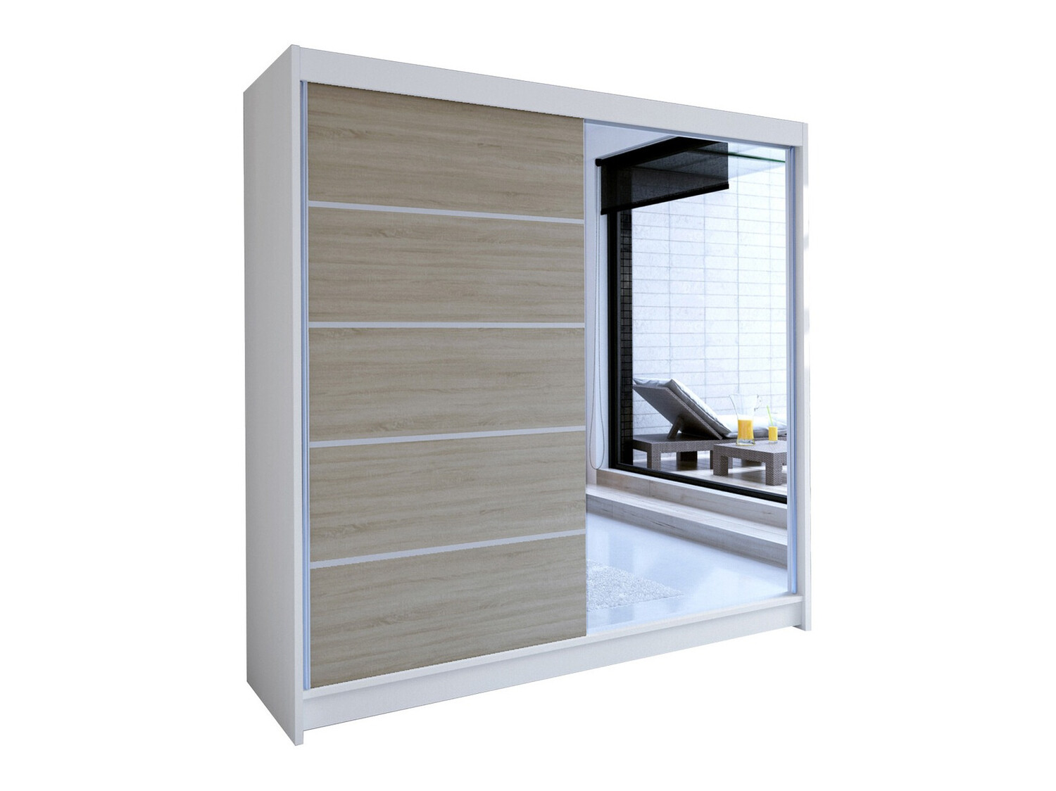 Шкаф Closico 142 (Белый + Сонома Дуб)