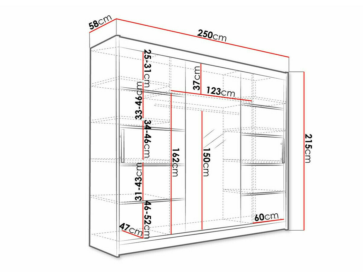 Skapis Closico 131 (Melns)