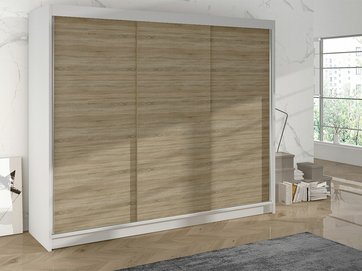 Skapis Closico 159 (Balts + Sonomas ozols)