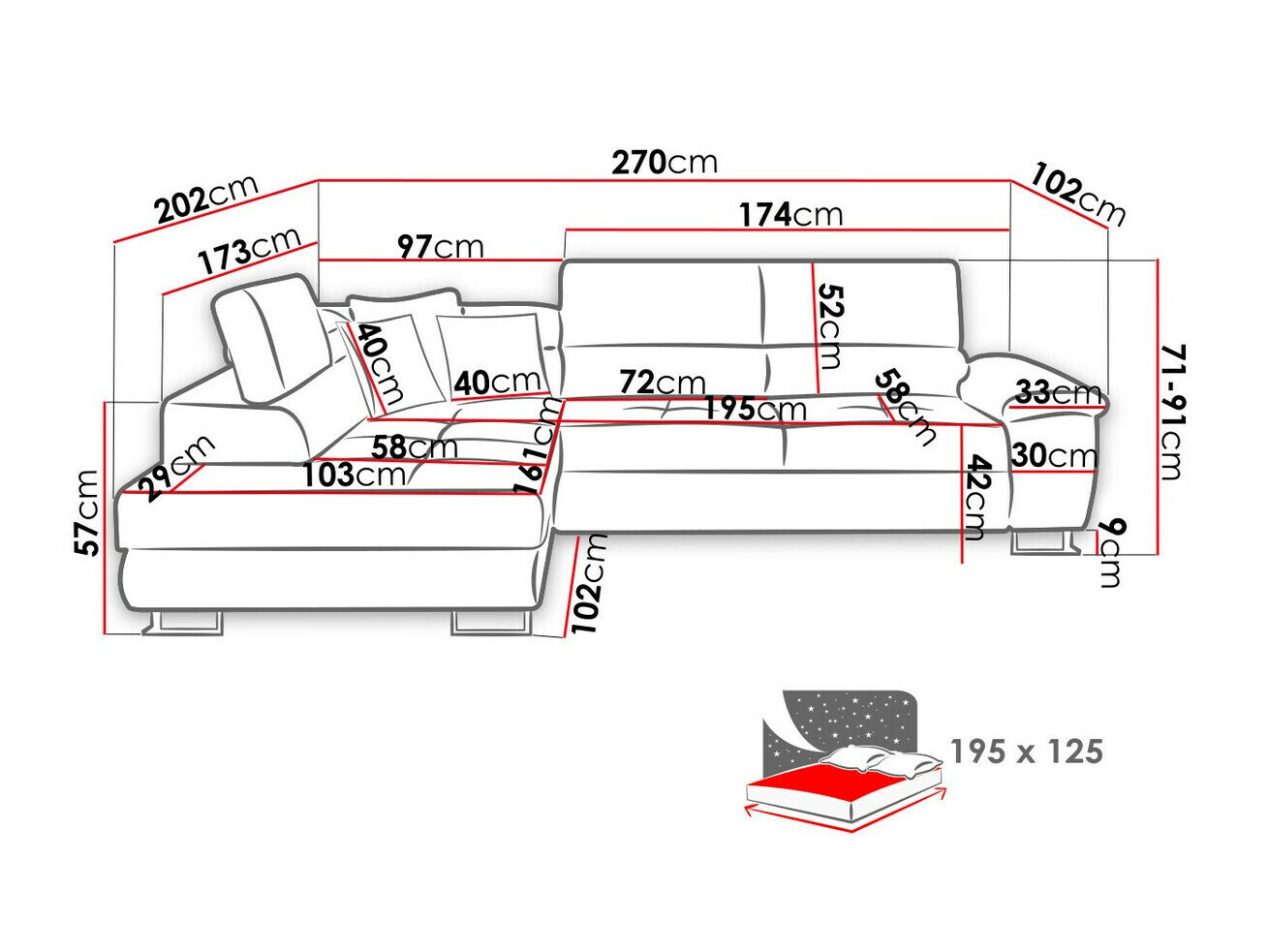Stūra dīvāns Comfivo 166 (Matana 19 + Matana 17)